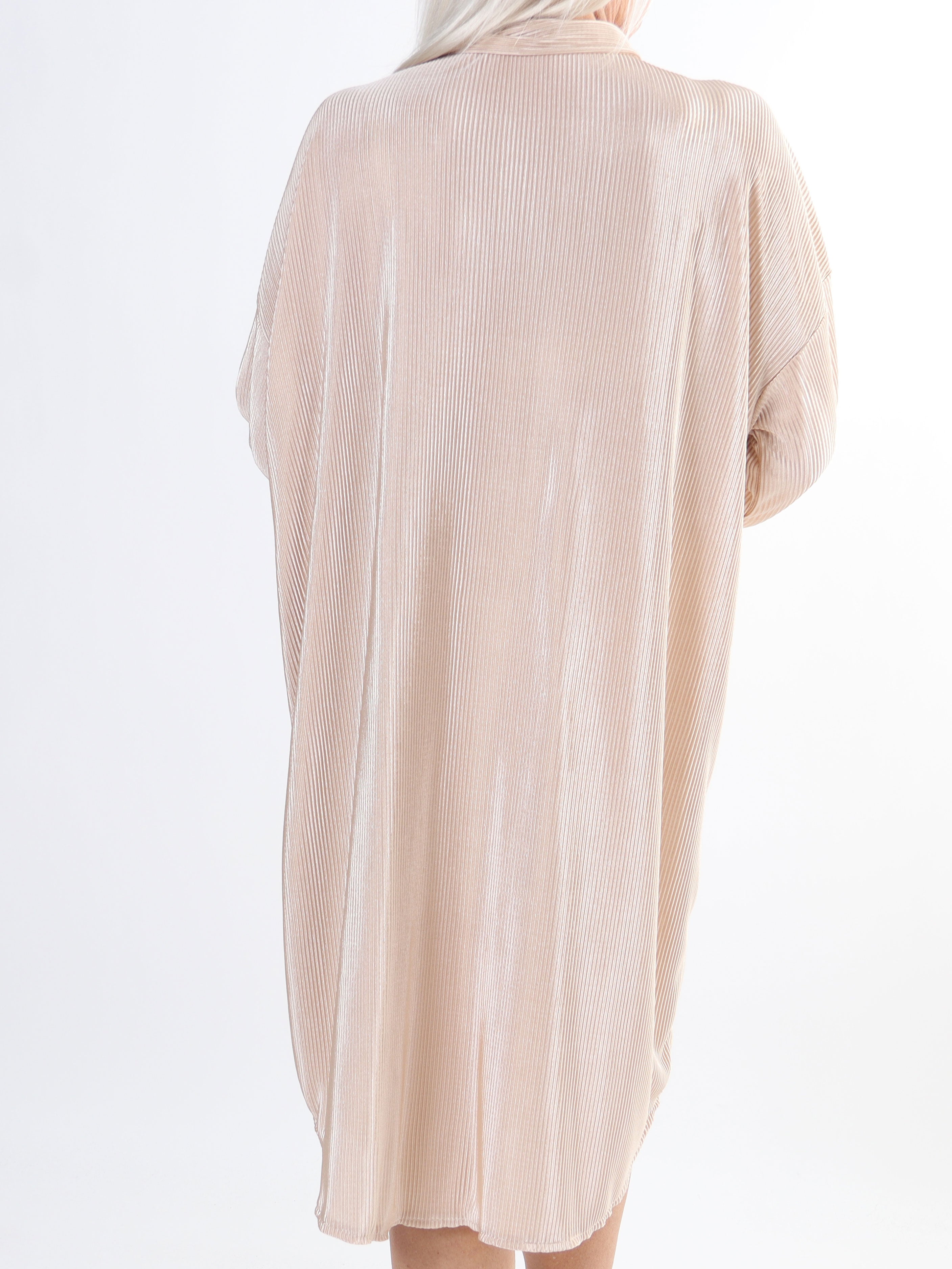 Bellatrix - Ribbad skjortklänning i stor storlek